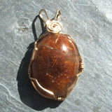 Wire Wrapped Rutilated Quartz Pendant