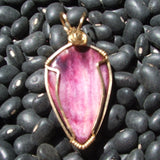 Wire Wrapped Spiny Oyster Shell Pendant JWR0039