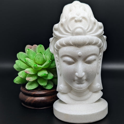 White Jade Kuan Yin-Large~CRWJKYLG