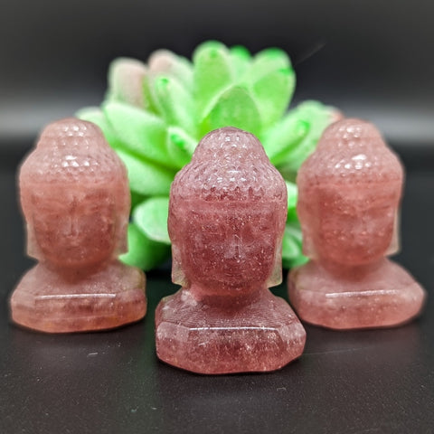 Lithium Muscovite Quartz Buddha Carving~CRLMQBUD