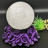 Purple Roses Sphere Stand~Resin~CRCSPHRR