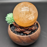 Honey Calcite Sphere~CRHNCS04