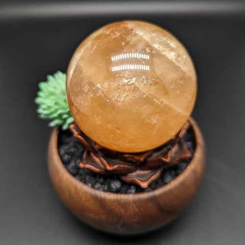 Honey Calcite Sphere~CRHNCS05