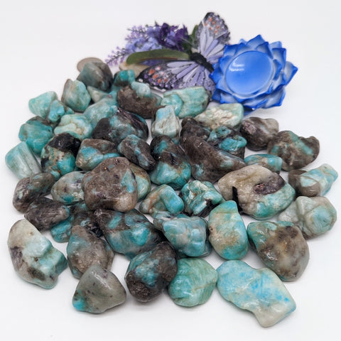 Amazonite & Smoky Quartz Nuggets~CRGAMNUG