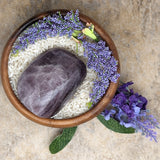 Purple Anhydrite Palm Stone~CRPAPA07