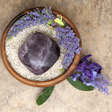 Purple Anhydrite Palm Stone~CRPAPA08