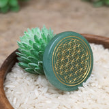 Flower of Life Green Aventurine Disc~CRGRAFOL