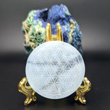 Flower of Life Aquamarine Disc~CRFOLAQM