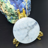 Flower of Life Aquamarine Disc~CRFOLAQM