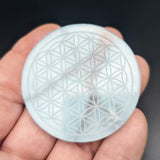 Flower of Life Aquamarine Disc~CRFOLAQM