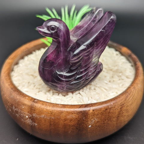 Purple Fluorite Swan~ CRPFLSWN