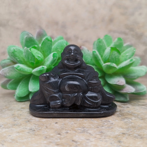 Silver Sheen Obsidan Laughing Buddha~CRSSOLB2