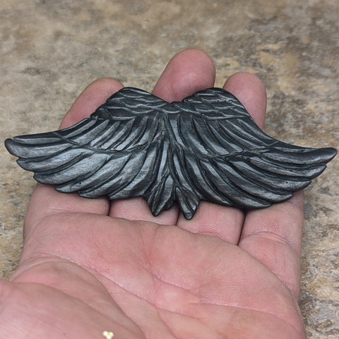 Silver Sheen Obsidan Angel Wings~CRSSOAWG