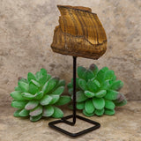 Tiger Eye Chunk on Metal Stand~CRTESTND