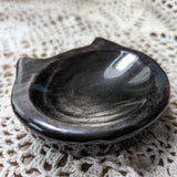 Silver Sheen Obsidian Black Cat Bowl~CRSSOCB1