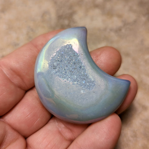 Angel Aura Druzy Agate Moon~CRADAM12