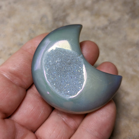 Angel Aura Druzy Agate Moon~CRADAM15