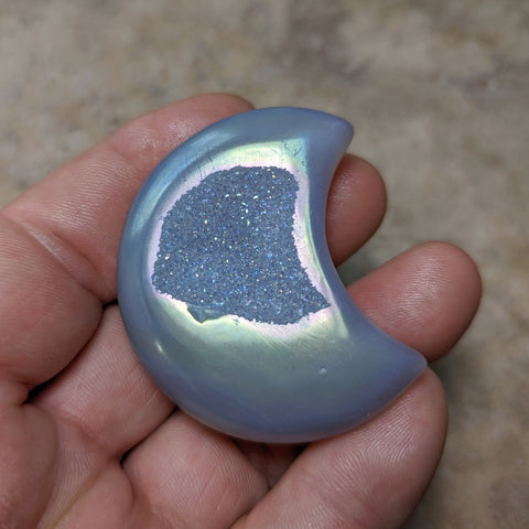 Angel Aura Druzy Agate Moon~CRADAM23