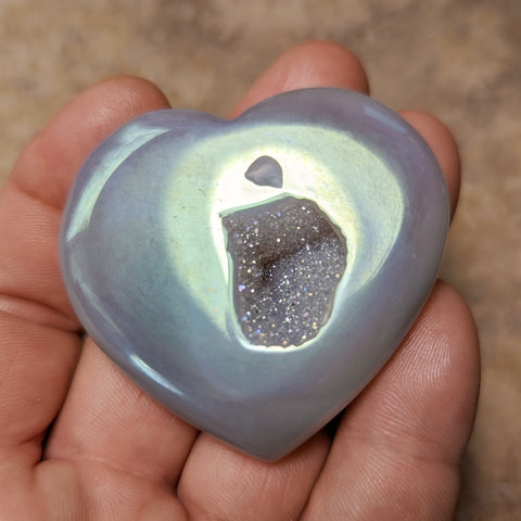 Angel Aura Druzy Agate Heart~CRADAH01