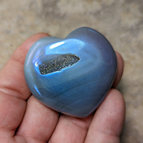 Angel Aura Druzy Agate Heart~CRADAH02