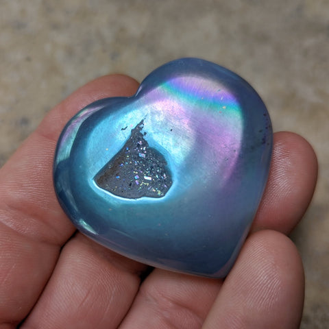 Angel Aura Druzy Agate Heart~CRADAH03