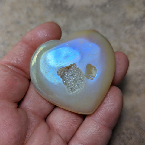 Angel Aura Druzy Agate Heart~CRADAH04