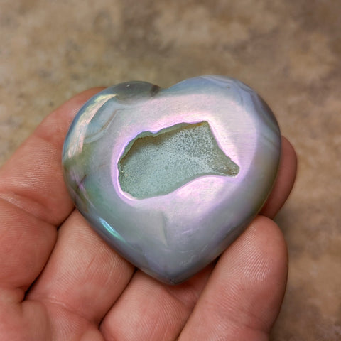 Angel Aura Druzy Agate Heart~CRADAH05