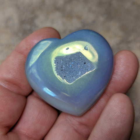 Angel Aura Druzy Agate Heart~CRADAH06