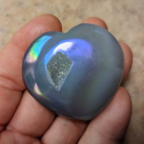 Angel Aura Druzy Agate Heart~CRADAH07