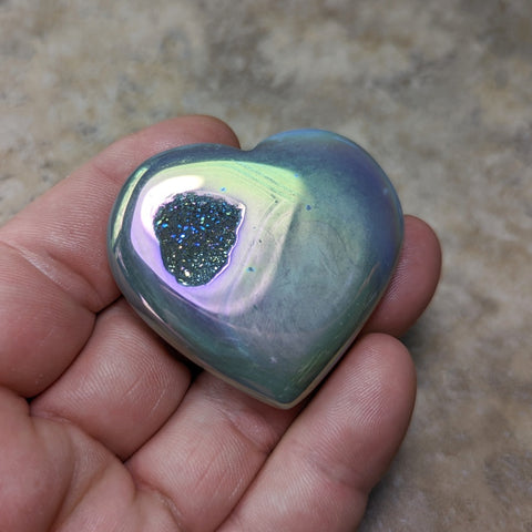 Angel Aura Druzy Agate Heart~CRADAH11