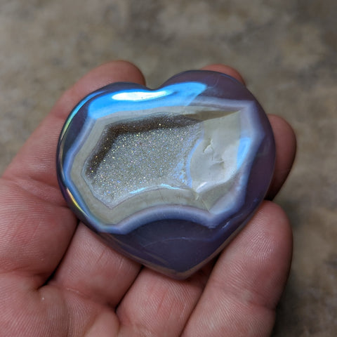 Angel Aura Druzy Agate Heart~CRADAH13