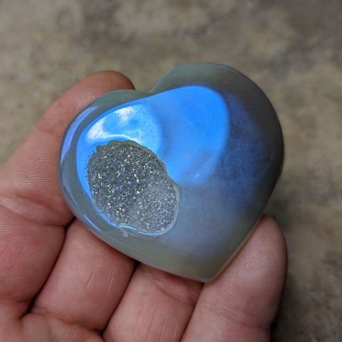 Angel Aura Druzy Agate Heart~CRADAH14