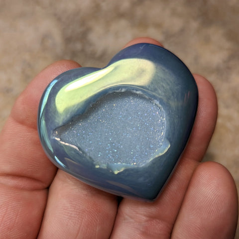 Angel Aura Druzy Agate Heart~CRADAH15