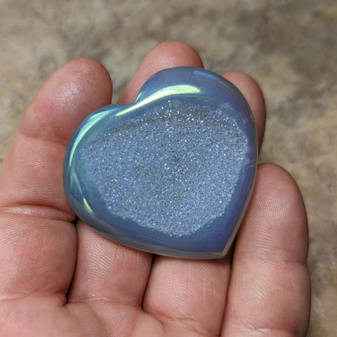 Angel Aura Druzy Agate Heart~CRADAH17