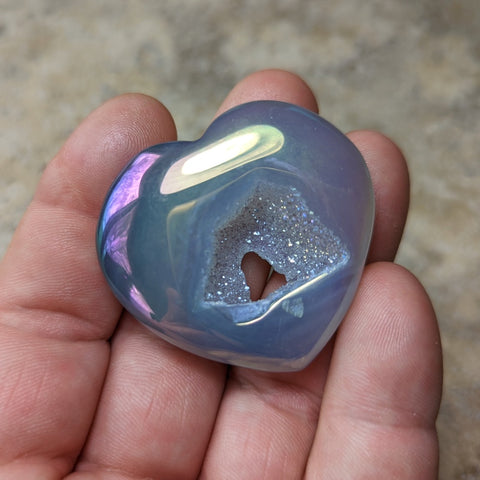 Angel Aura Druzy Agate Heart~CRADAH19