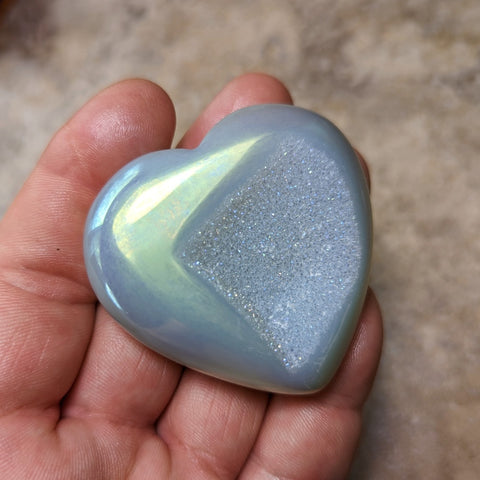 Angel Aura Druzy Agate Heart~CRADAH22