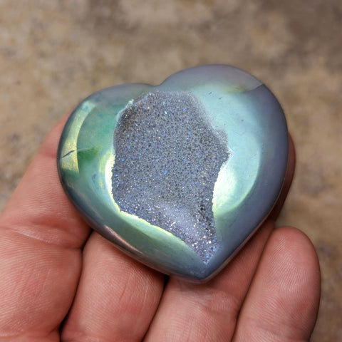 Angel Aura Druzy Agate Heart~CRADAH24