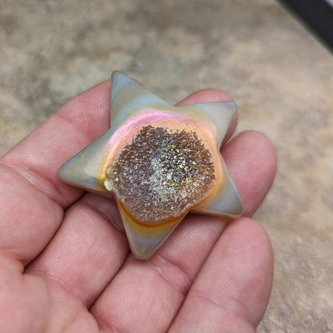 Angel Aura Druzy Agate Star~CRADAS12