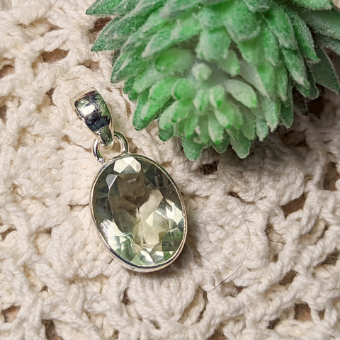 Prasiolite (Green Amethyst) Faceted Pendant~JSSPRASP