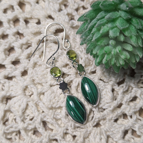 Malachite & Peridot Earrings- JSSMALPE