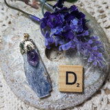 Blue Kyanite & Amethyst Pendant~JSPBKYAM