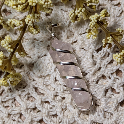 Rose Quartz Point Pendant~JSPRQPP2