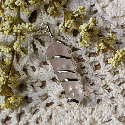 Rose Quartz Point Pendant~JSPRQPP6