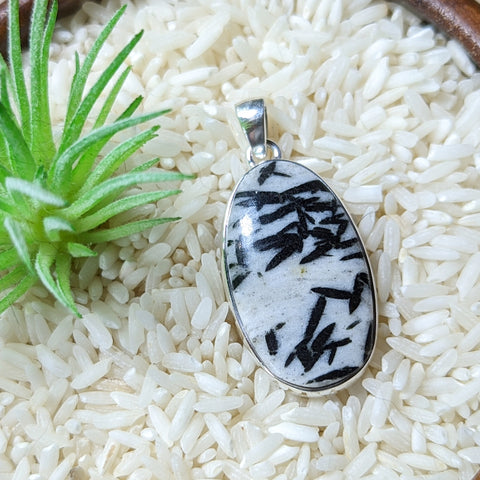 Horneblende in Quartz Pendant~JSSHORN1