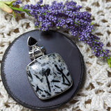 Horneblende in Quartz & Black Onyx Pendant~JSSHORN2