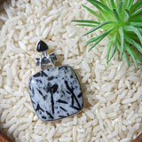 Horneblende in Quartz & Black Onyx Pendant~JSSHORN2