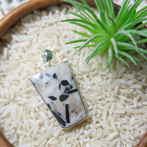 Horneblende in Quartz Pendant~JSSHORN4