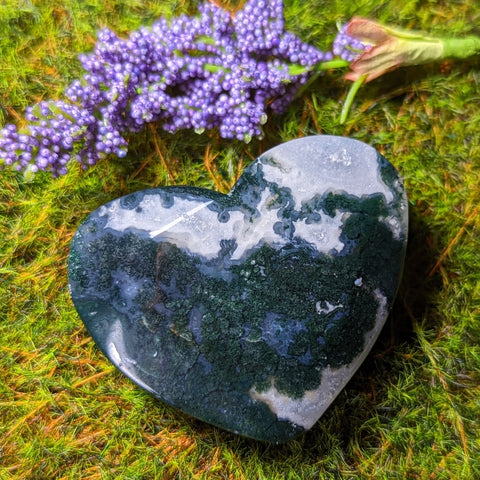 Moss Agate Heart~CRMADH01