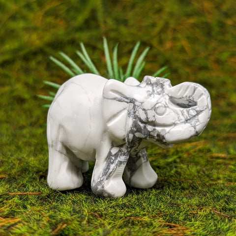 Howlite Elephant~CRHOWELE