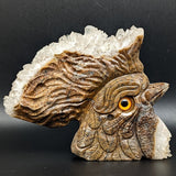 Bird Carving Quartz on Matrix~CRQBRD03